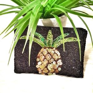 Bead & Sequin Pineapple Wristlet